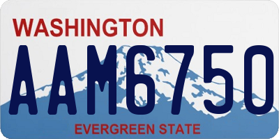 WA license plate AAM6750