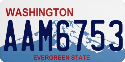 WA license plate AAM6753