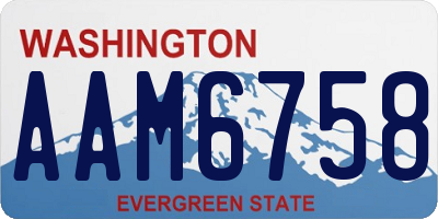 WA license plate AAM6758