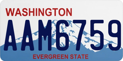WA license plate AAM6759