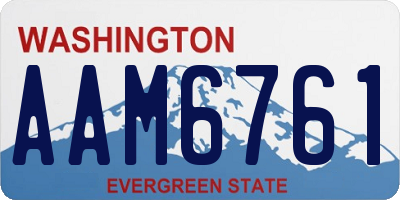 WA license plate AAM6761