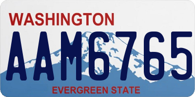 WA license plate AAM6765