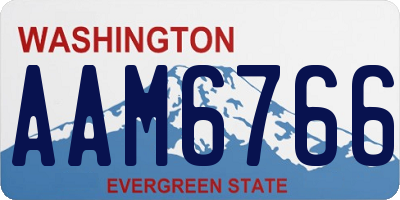 WA license plate AAM6766