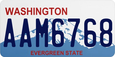 WA license plate AAM6768