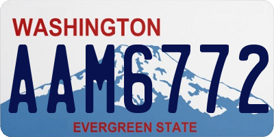 WA license plate AAM6772