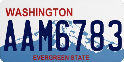 WA license plate AAM6783