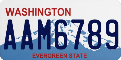 WA license plate AAM6789