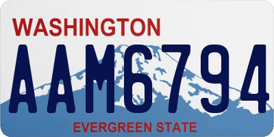 WA license plate AAM6794