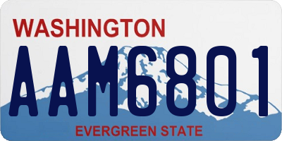 WA license plate AAM6801