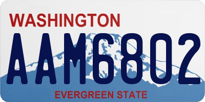 WA license plate AAM6802