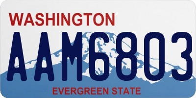 WA license plate AAM6803