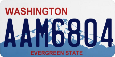 WA license plate AAM6804