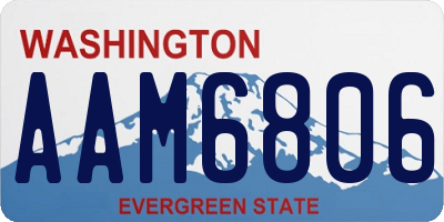 WA license plate AAM6806