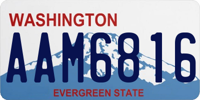 WA license plate AAM6816