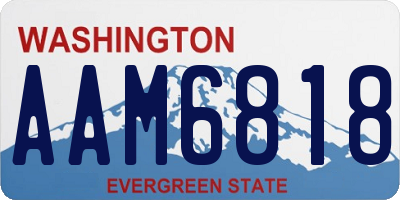 WA license plate AAM6818