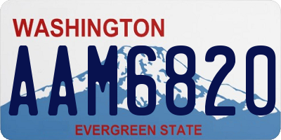 WA license plate AAM6820