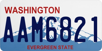 WA license plate AAM6821