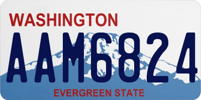 WA license plate AAM6824