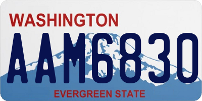 WA license plate AAM6830