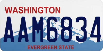 WA license plate AAM6834
