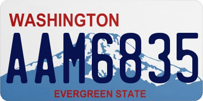 WA license plate AAM6835