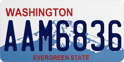WA license plate AAM6836