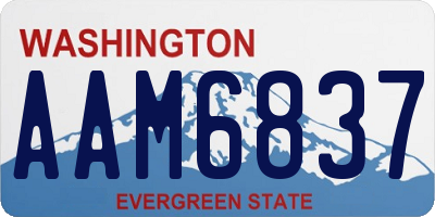 WA license plate AAM6837