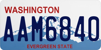 WA license plate AAM6840