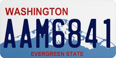 WA license plate AAM6841