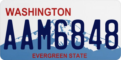WA license plate AAM6848