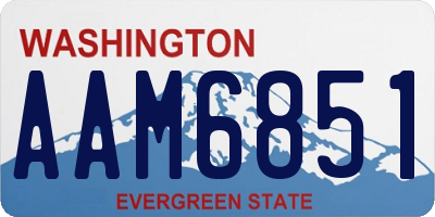 WA license plate AAM6851