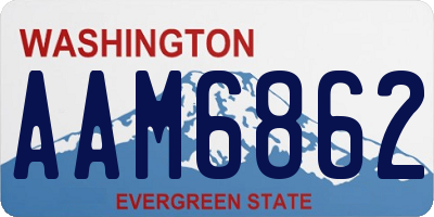 WA license plate AAM6862