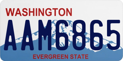 WA license plate AAM6865