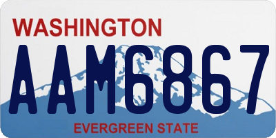 WA license plate AAM6867