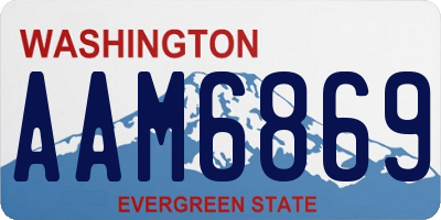 WA license plate AAM6869
