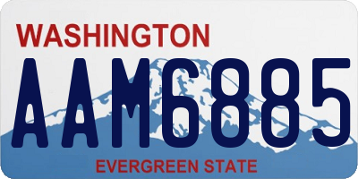 WA license plate AAM6885