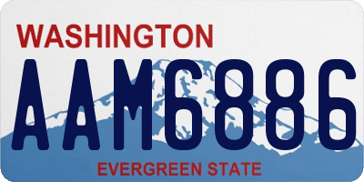 WA license plate AAM6886