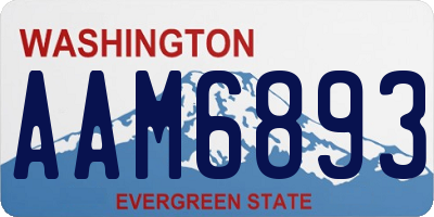 WA license plate AAM6893