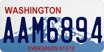 WA license plate AAM6894
