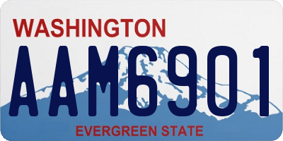 WA license plate AAM6901