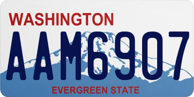 WA license plate AAM6907