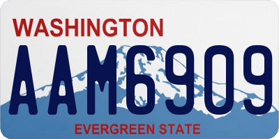 WA license plate AAM6909