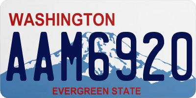 WA license plate AAM6920