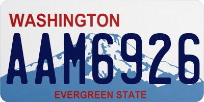 WA license plate AAM6926