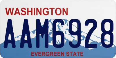 WA license plate AAM6928