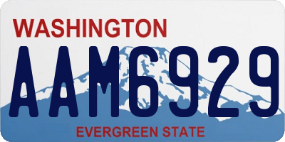 WA license plate AAM6929