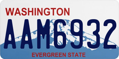 WA license plate AAM6932