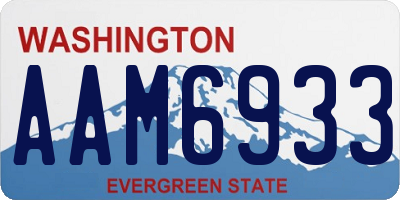 WA license plate AAM6933