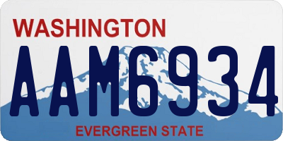 WA license plate AAM6934
