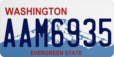 WA license plate AAM6935